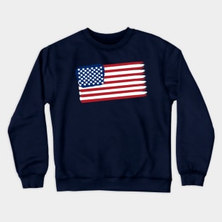 Painted Style US Flag Crewneck Sweatshirt